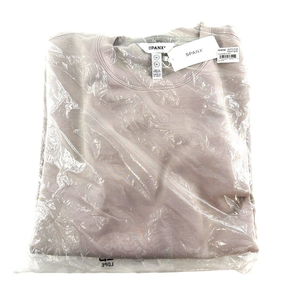 SPANX Air Essentials Women's French Gray Relaxed Long Sleeve Top Size M - Picture 3 of 10
